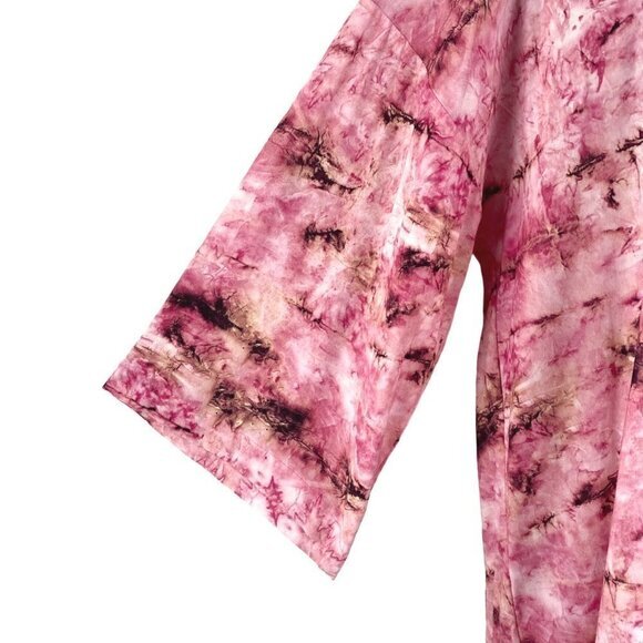 Soft Surroundings Abilene Top Women's Medium 3/4 Sleeve Pink Printed Rayon Blend - Picture 7 of 10